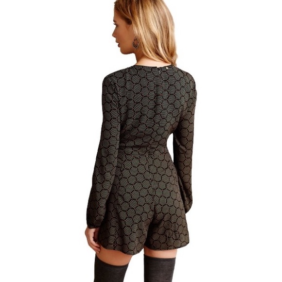 Anthropologie Harlyn Honeycomb Printed Romper - Picture 2 of 5